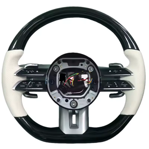 Volant en cuir suédé bicolore avec cadre noir piano, poignée de 40 mm, compatible avec Mercedes W205 W222 <span class=keywords><strong>AMG</strong></span> - Product Image 1