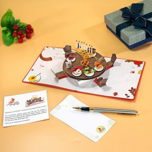 Tarjeta de Felicitación 3D Pop-up para Rosh Hashanah, Año Nuevo Judío, Redonda, Impresión Digital a 4 Colores, Acabado Mate - Product Image 3