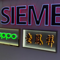Rvb couleur changeante nom de bureau extérieur étanche 3D Led panneau d'affaires en acrylique