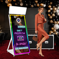 Cabina de Fotos con Espejo Mágico y Marco LED de Moda, con Pantalla Táctil de 43 Pulgadas, Impresión Instantánea, para Eventos