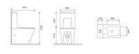 WC Moderno Europeo Quadrato in Ceramica Bianca, Montaggio a Pavimento, Senza Brida, Doppio Scarico, Due Pezzi, Chiusura Rallentata per Casa, Scuola, Bagno