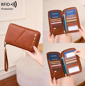 Fashionable Minimalist Passport Wallet, RFID Blocking Credit <b>Card</b> <b>Holder</b>, Multifunctional Travel Ticket Storage Passport <b>Holder</b> - Product Image 5