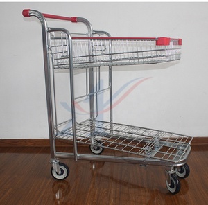 2 Tingkat Platform <span class=keywords><strong>Cart</strong></span> Gudang Order Picking Carts <span class=keywords><strong>Warehouse</strong></span> Pick Carts - Product Image 2