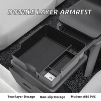 Boîte d'accoudoir de voiture moderne à double couche XINYI pour BYD Atto2 2025, organisateur de rangement de console centrale en ABS+PVC, antidérapant, intérieur automobile