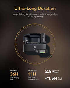 Micrófono Inalámbrico Profesional Hollyland <span class=keywords><strong>Lark</strong></span> Max 2 de 32 bits con Audio de Cadena Completa, Cancelación de Ruido por IA, Mini Micrófono de Solapa para iPhone y Cámara - Product Image 6