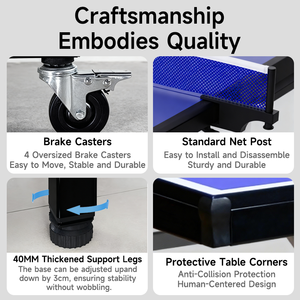 <span class=keywords><strong>Table</strong></span> <span class=keywords><strong>de</strong></span> ping-pong tout temps 18 mm, imperméable et pliable, haute durabilité pour les sports en intérieur et en extérieur, club, école - Product Image 6