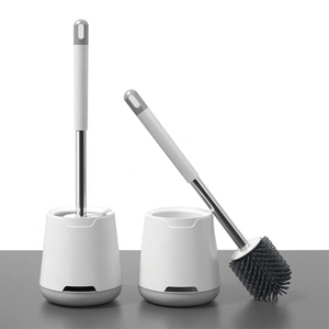 2022 factory Soft plastic round toilet brush Freestanding Durable TPR Cleaning Silicone Toilet Brush