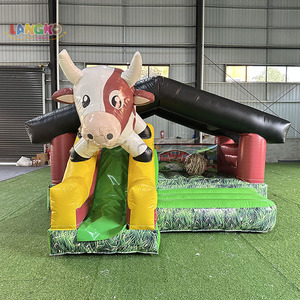 Château <span class=keywords><strong>gonflable</strong></span> extérieur pour enfants sur le thème de la <span class=keywords><strong>vache</strong></span> avec petit toboggan - Product Image 1