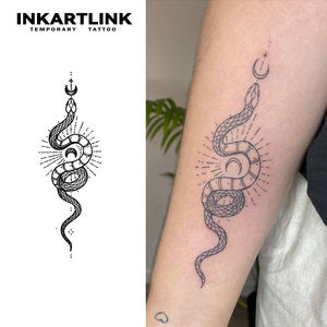 Nuevo Diseño de <span class=keywords><strong>Tatuaje</strong></span> Temporal de <span class=keywords><strong>Serpiente</strong></span> Tribal, Resistente al Agua, de Larga Duración, para Hombres y Mujeres - Product Image 1
