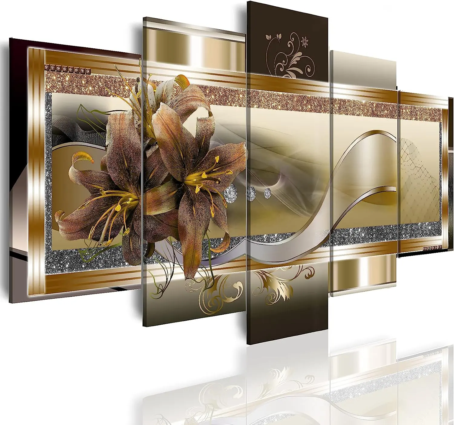 Flores Orquídea Amarelas 5 painel Canvas Print-Modern artwork picture Abstract Wall Art Pintura Decoração para casa sala de estar Decoração