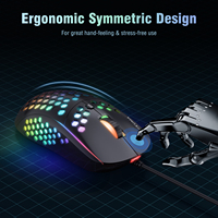 Onikuma CW903 Mouse Permainan Berkabel Usb 6400 DPI Logo Kustom Ergonomis Dapat Diisi Ulang Cahaya Rgb Mouse Gamer Gaming Pc Berkabel Maus
