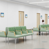 Sofá de espera de alta calidad, sala de recepción de hospital de 3 plazas, silla médica de cuero
