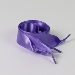 공장 사용자 정의 새틴 신발 끈 실크 패션 가방 리본 핸들 폭 꼰 스포츠 신발 끈 핸들 리본 플라스틱 팁 - Product Image 4