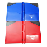 Dossier de présentation professionnel en plastique PP avec logo personnalisé, format lettre, 8,5x11', options rouge/bleu, épaisseur 0,18 mm, pour étudiants