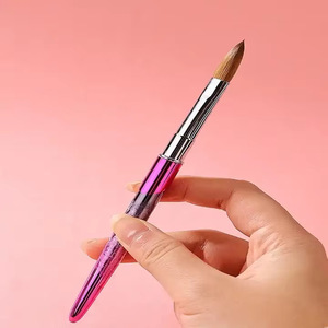 Pinceau de luxe en poils de vison pour nail art, manche acrylique, stylo de dessin et de sculpture pour manucure professionnelle DIY - Product Image 5