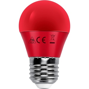 Ampoule LED G45 rouge E27 4W, efficace, à faible consommation, idéale pour les décorations et les ambiances festives. - Product Image 1