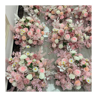 Chemin de table de mariage personnalisé en soie artificielle de bonne qualité + mousse, fleur rose, boule, centre de table 2024, fête des mères, Noël