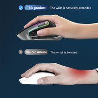 Ratón Inalámbrico 2.4G RGB para Juegos, 4000 CPI, Recargable, Programable, Ergonómico, con Dirección a la Derecha