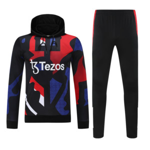 Sudadera con capucha y media cremallera estampada para otoño/invierno, conjunto de entrenamiento corto, uniforme de competición de clubes europeos de Manchester 25/26 - Product Image 1