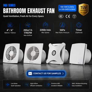 Ventilateur <span class=keywords><strong>d</strong></span>'extraction mural pour salle de bain AC/EC 6 pouces, faible bruit, pour la ventilation des toilettes, <span class=keywords><strong>extracteur</strong></span> <span class=keywords><strong>d</strong></span>'<span class=keywords><strong>air</strong></span> avec minuterie en option - Product Image 2