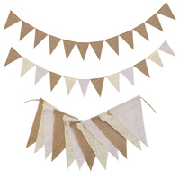 Bannière de mariage vintage DIY en toile de jute et dentelle, 3,6 m, 12 drapeaux, pour fête à domicile, festival, baby shower, anniversaire, Nouvel An, guirlande de fanions couleur personnalisée