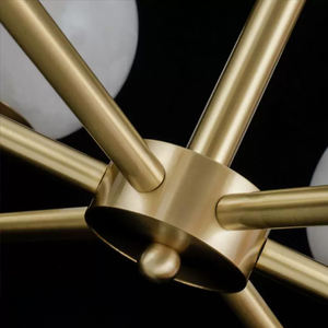 โคมไฟระย้าทองแดงสไตล์นอร์ดิกที่เรียบง่ายทันสมัยหรูหราร้านอาหารห้องนอนความคิดสร้างสรรค์ถั่วกลางหินอ่อนทันสมัย - Product Image 5