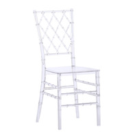 Chaises de salle à manger en cristal de banquet de chaise impériale en acrylique transparent chaises de cour de mode d'hôtel de luxe léger français