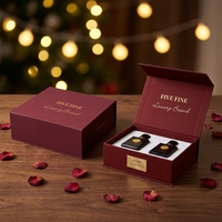 Boîtes de parfum pour homme en verre personnalisées, couleur CMYK, faites à la main, avec couvercle magnétique noir en carton, boîte cadeau personnalisée