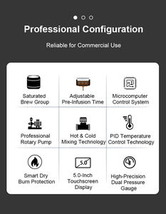 Machine à café expresso commerciale semi-automatique à double tête de luxe 220v avec grande chaudière pour usage commercial - Product Image 4