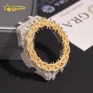 Nouveau Design Style Maille Barber Moissanite Diamant Hip Hop Bijoux Sur Mesure « Buss Down » Argent 925 Cache-Lunette Montre GA2100 - Product Image 2