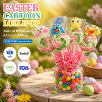 Sucettes dures aux bonbons de Pâques, 40g, personnages colorés, emballées individuellement, multicolores, lapin et canard, pour les événements de printemps