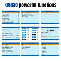 Herramienta de vehículo original directa de fábrica KW830 mejor escáner OBD2 de diagnóstico automotriz