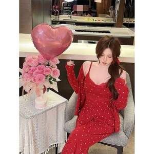 เสื้อเลานจ์แขนยาววิน<span class=keywords><strong>เท</strong></span><span class=keywords><strong>จ</strong></span>โมดอลสำหรับฤดูใบไม้ผลิและฤดูใบไม้ร่วงทรงหลวมเสื้อรัดรูปสามชิ้นกางเกงชุด<span class=keywords><strong>นอน</strong></span><span class=keywords><strong>เจ้า</strong></span><span class=keywords><strong>หญิง</strong></span>สำหรับผู้หญิง - Product Image 2