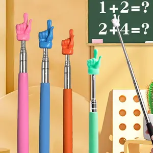 Farbiger Edelstahlgriff ABS Fingershape Teleskop-Zeiger-Stick Lernzeug für Whiteboard