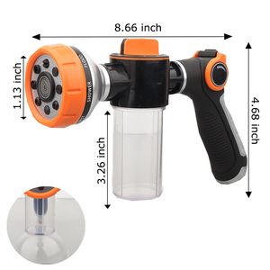 Fabriek Tuinpistool Pijp Schuim Water Hanalogue Interconnectsose Ncable Water Nozzles Brandweerman Wassen Zeep Auto Wassen <span class=keywords><strong>Spray</strong></span> Metaal - Product Image 4