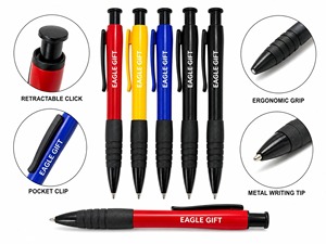 Stylos à bille de papeterie personnalisés avec logo, encre noire, stylo à bille en plastique - Product Image 4