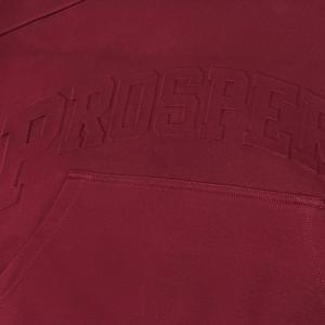 Custom Embossed Logo 360 Grams Heavyweight 100% Cotton <b>Red</b> <b>Hoodies</b> Character Vintage Raglan Sleeve Oversized Minimalist - Product Image 4