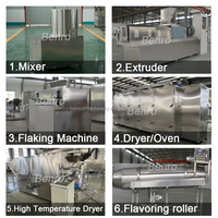 Machine à fabriquer des flocons de maïs certifiée CE, ligne de production automatique à haut rendement d'extrudeuses de céréales pour le petit-déjeuner, industrielle