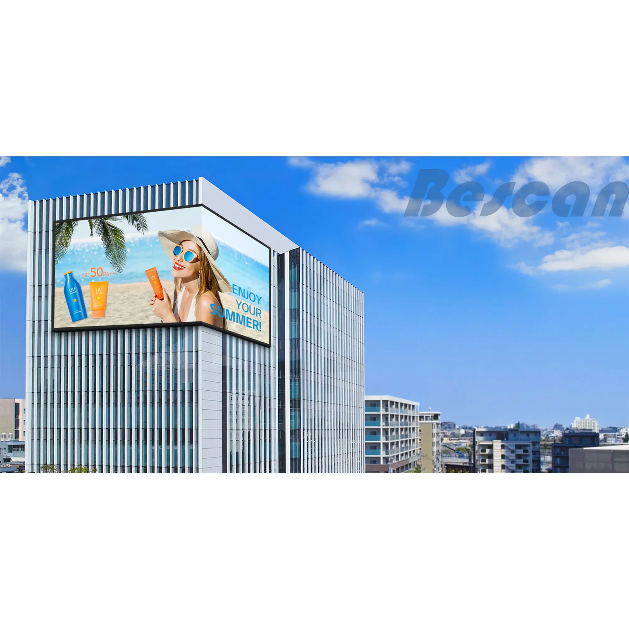 BESCAN P10 full color outdoor advertising led screen Fixed Led Screen Price Commercial Led Digital Billboard