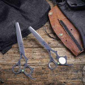 Tijeras Planas Profesionales de Acero Inoxidable Wanmei Black Dragon para Barbería, para Zurdos, Afiladas, Herramientas de Peluquería - Product Image 3