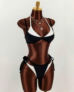 PEEQI L9733 Set Bikini Estivo Sexy da <span class=keywords><strong>Donna</strong></span> all'Ingrosso, Costumi da Bagno per Vacanze al Mare, Top Halter Senza Maniche e Pantaloncini per Donne - Product Image 5