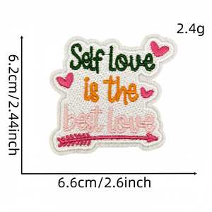 Nouveau Patch Brodé Coloré de Dessins Animés avec Message d'Encouragement en Anglais pour Vêtements - Product Image 2