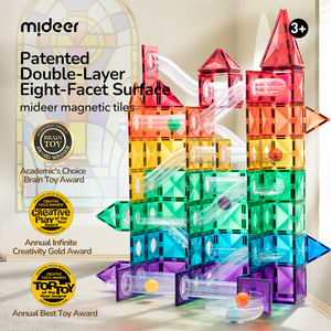 Mideer MD1166 Jeu de construction magnétique coloré avec piste de billes 100 pièces |   Ensemble de construction STEM pour enfants de 3 ans et plus - Product Image 2