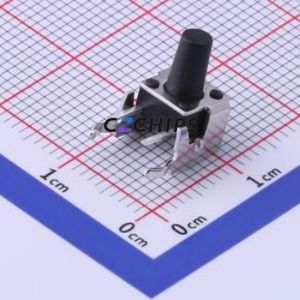 TS-1002N-BR09516 Tactile Switch Bent Lead Through Hole-4P,6x6mm Single Pole Single Throw Round Button 1.6N Right Angle Insert - Product Image 1