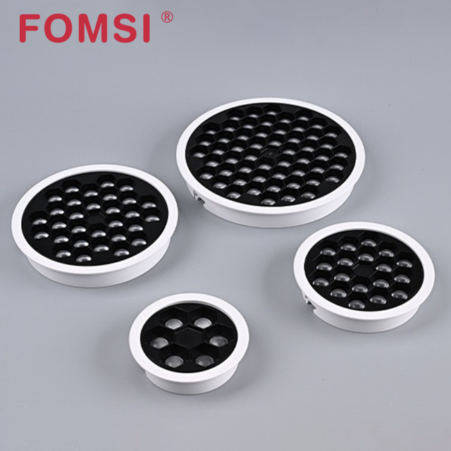 FOMSI LED Downlight 6W-25W Aluminum Recessed Grille Light Round Spotlight Anti-glare Feature Indoor Lighting Honey Comb Design