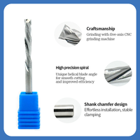 Mata bor kompresi Atas & bawah 2 seruling 3.175mm 6mm 8mm 10mm 12mm untuk mata kompresi karbida Solid Bit Chipboard kayu lapis
