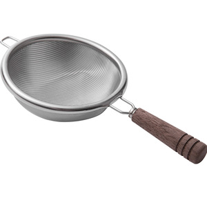 Colador de té de acero inoxidable 304 con mango de madera de nogal, tamaño pequeño y grande, para filtrar el té Kung Fu - Product Image 5