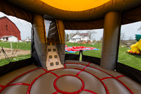 Château gonflable combiné avec toboggan UFO Spaceship, respectueux de l'environnement, certifié CE, en PVC de 0,55 mm d'épaisseur, garantie de 12 mois, capacité maximale de 100 à 500 kg pour