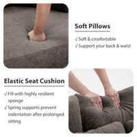 Neuer Chenille Übergroßer Akzent-Sessel Großer Runder Stuhl mit Rollen Extra Großer Sessel mit 7 Kissen für Wohnzimmer