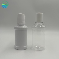 Bouteille de bain de bouche OEM Amber 300ml 500ml en PET, conteneur vide en plastique avec bouchon à pression pour emballage de liquide de soin buccal